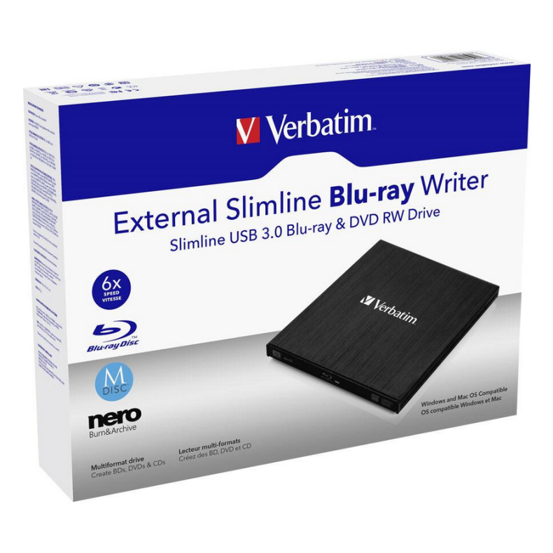 USB- A 3.0 Slimline ekstern Blu-ray drev