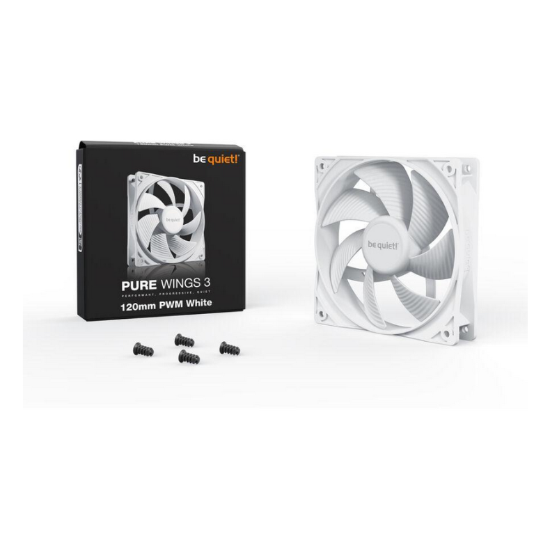 120x120x25mm. Pure Wings 3 PWM Hvid