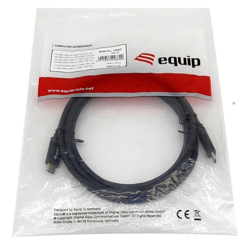 USB 3.2 C Han /Han USB 3.2 C 1m sort