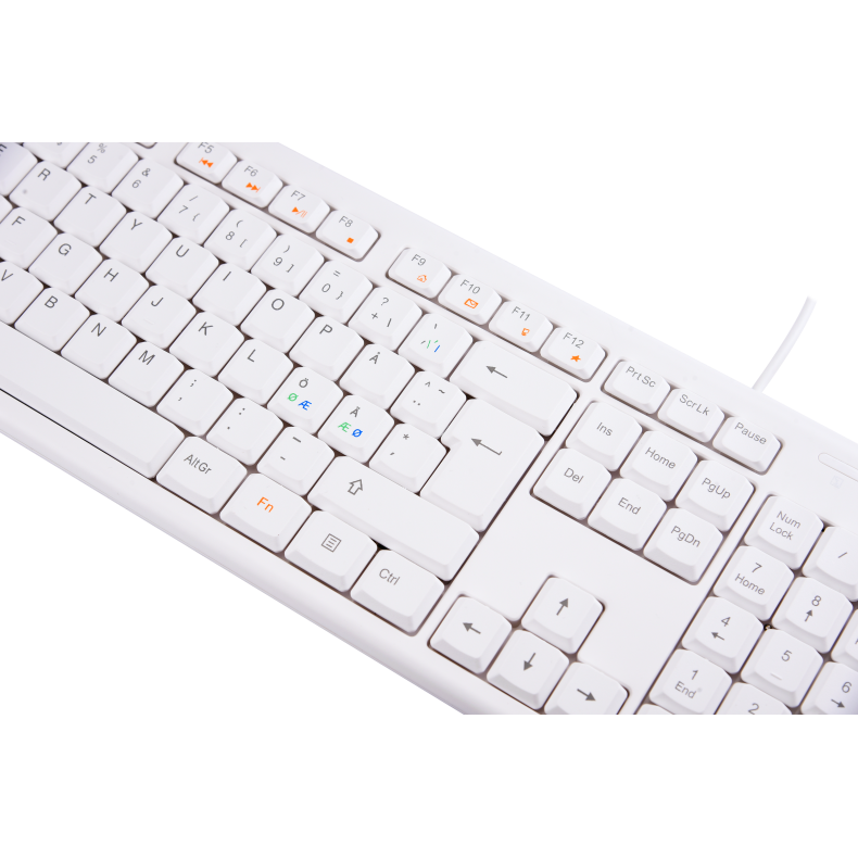 Tastatur Hvid USB Kabel