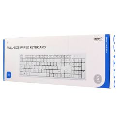 Tastatur Hvid USB Kabel