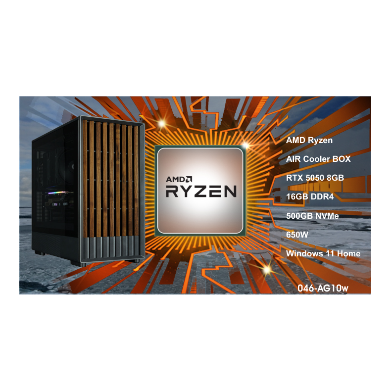 Luc Computer AG10 Ryzen5 5600x 16GB RAM 500GB NVMe RTX 5050 m/win **PC2GO**