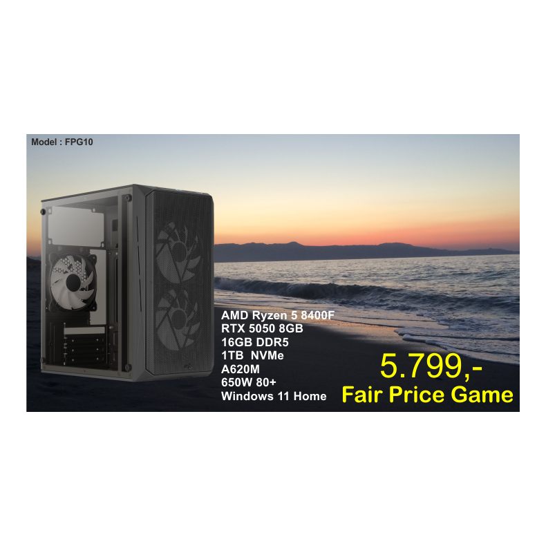 LUC Computer FPG10 Ryzen 5 8400F 16GB 1TB NVMe RTX5050 m/Win **PC2GO**