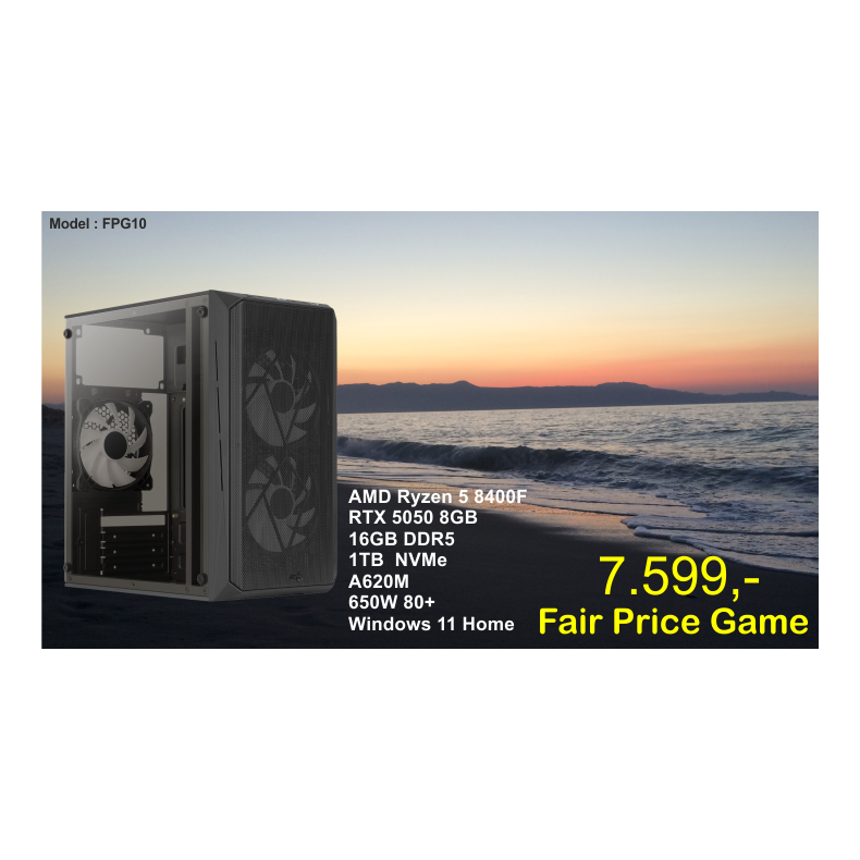 LUC Computer FPG10 Ryzen 5 8400F 16GB 1TB NVMe RTX5050 m/Win **PC2GO**