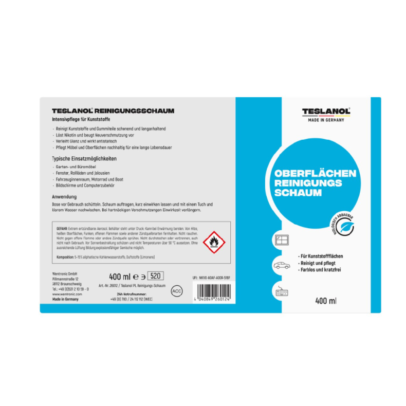 Plastik/Vinyl/Glas rengring - 400ml