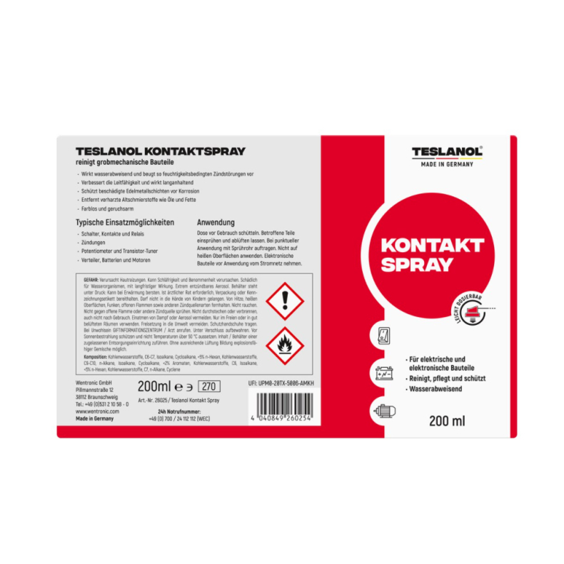 Teslanol Kontaktrens - 200ml