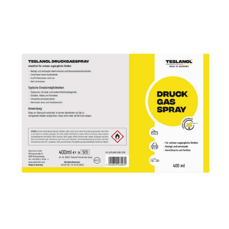 Teslanol Trykluftsspray 400ml