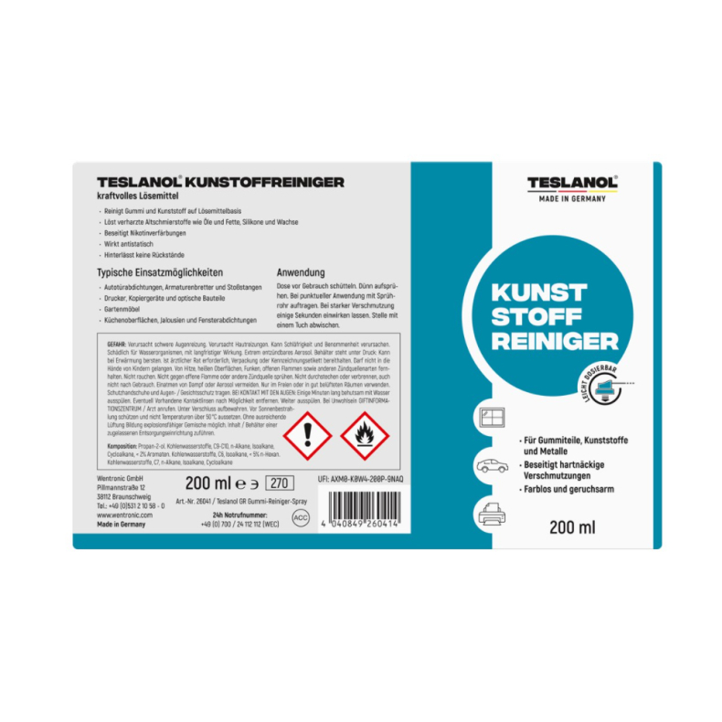 Teslanol Plast rensespray, 200ml