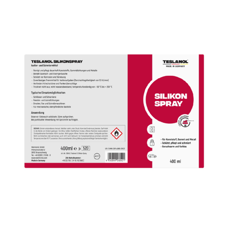 Teslanol Silikonespray, 400 ml