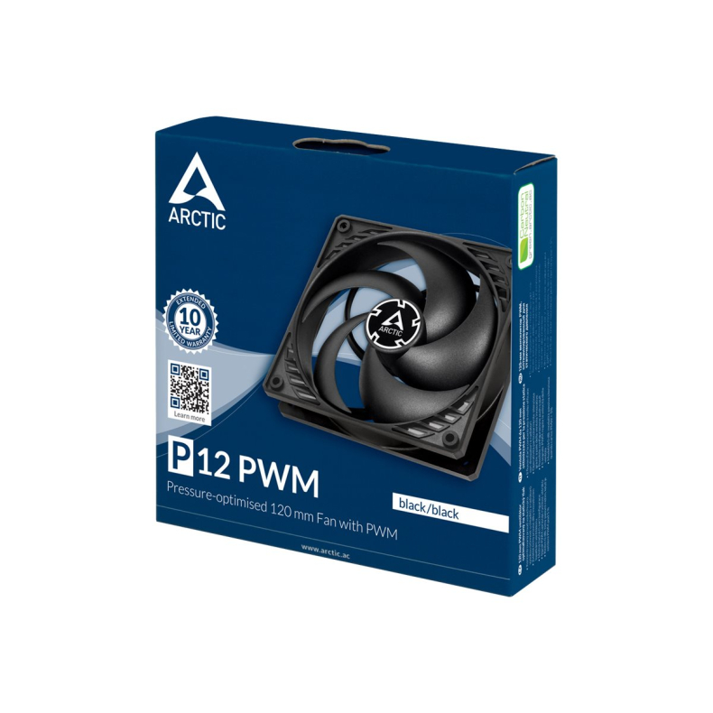 Arctic P12 PWM Black 120mm, PWM, Black