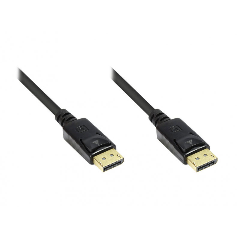 1 m DisplayPort 1,2 kabel M/M Sort guld