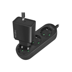 Str�mskinne, 1,5m, 3 stik sort