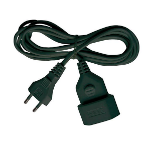 EURO 2 Pol forl�ngerkabel 3m Sort