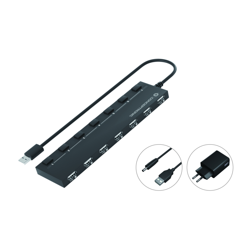 7-Port USB 2.0  HUB /+USB-DC kable