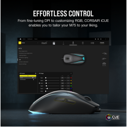 Corsair M75 Lightweight RGB Optisk Sort