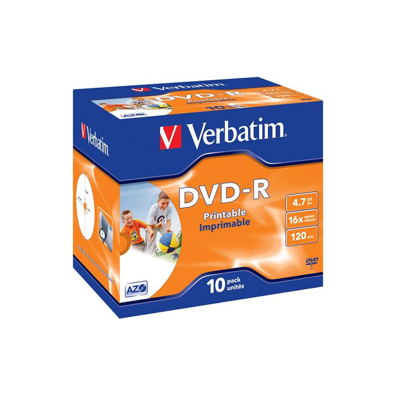 Verbatim DVD-R 4.7GB Printable 10stk pk