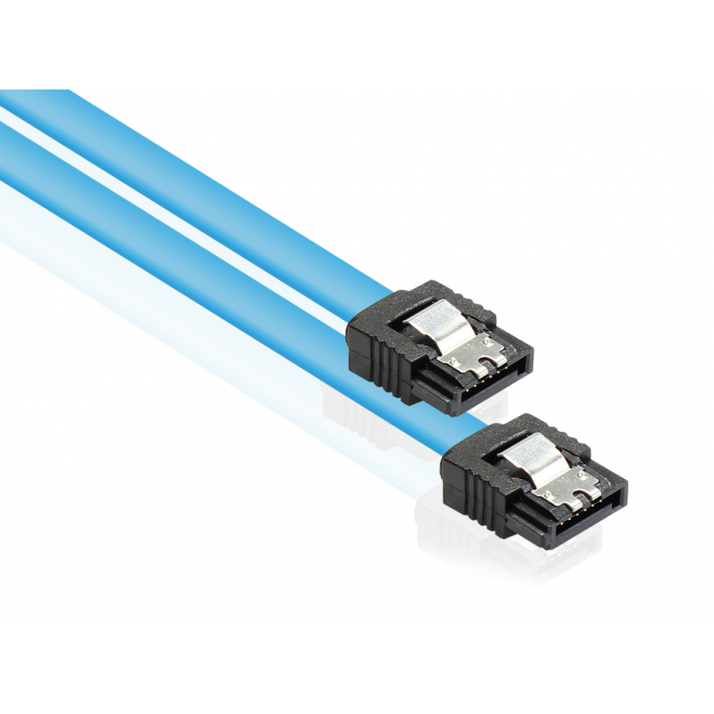 0,3m SATA3/SAS-kabel bl /Lige stik clip