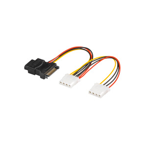 Y-str�mkabel - SATA han til 3x Molex hun