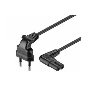 EURO 2 Pol AC kable sort 90 netstik 2m.
