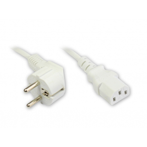 3 Meter 230V netkabel hvid