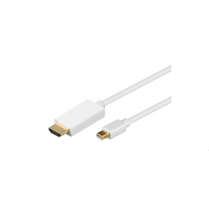 Mini DP han til HDMI Han, Hvid ( 2m)