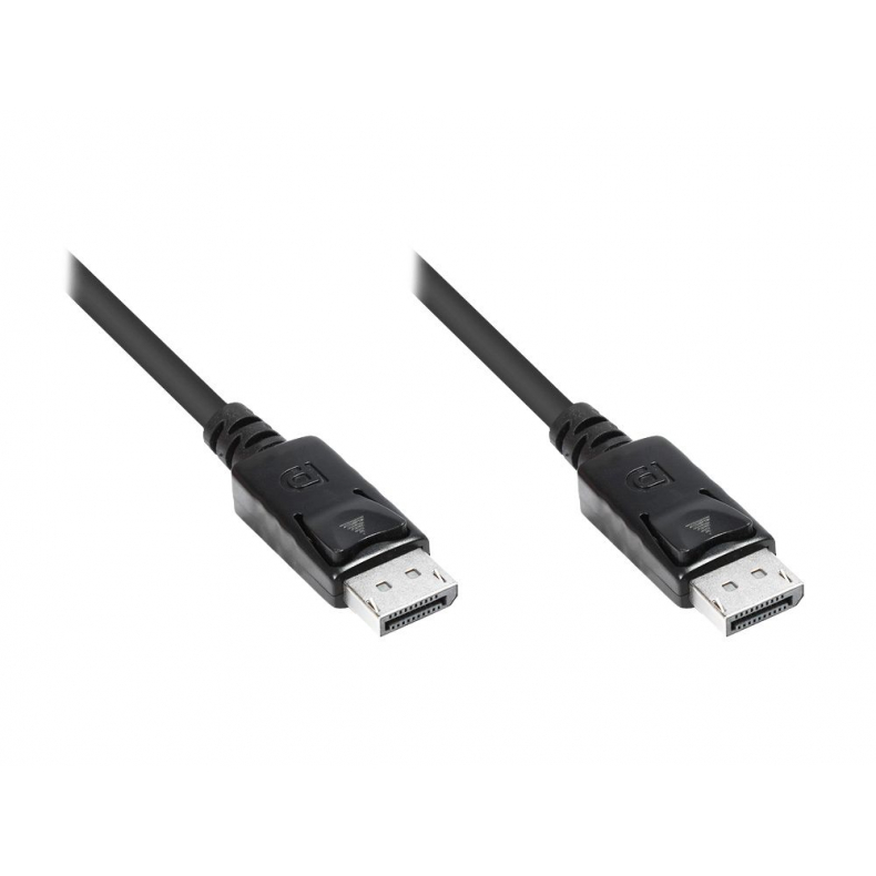 2 m. DisplayPort 1.2 kabel Han/Han Sort