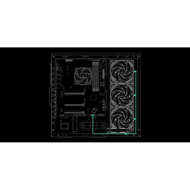 Arctic 4-Pin PWM Fan splitter kabel 70cm