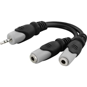 adapter, jack 3,5mm han til 2x 3,5mm hun